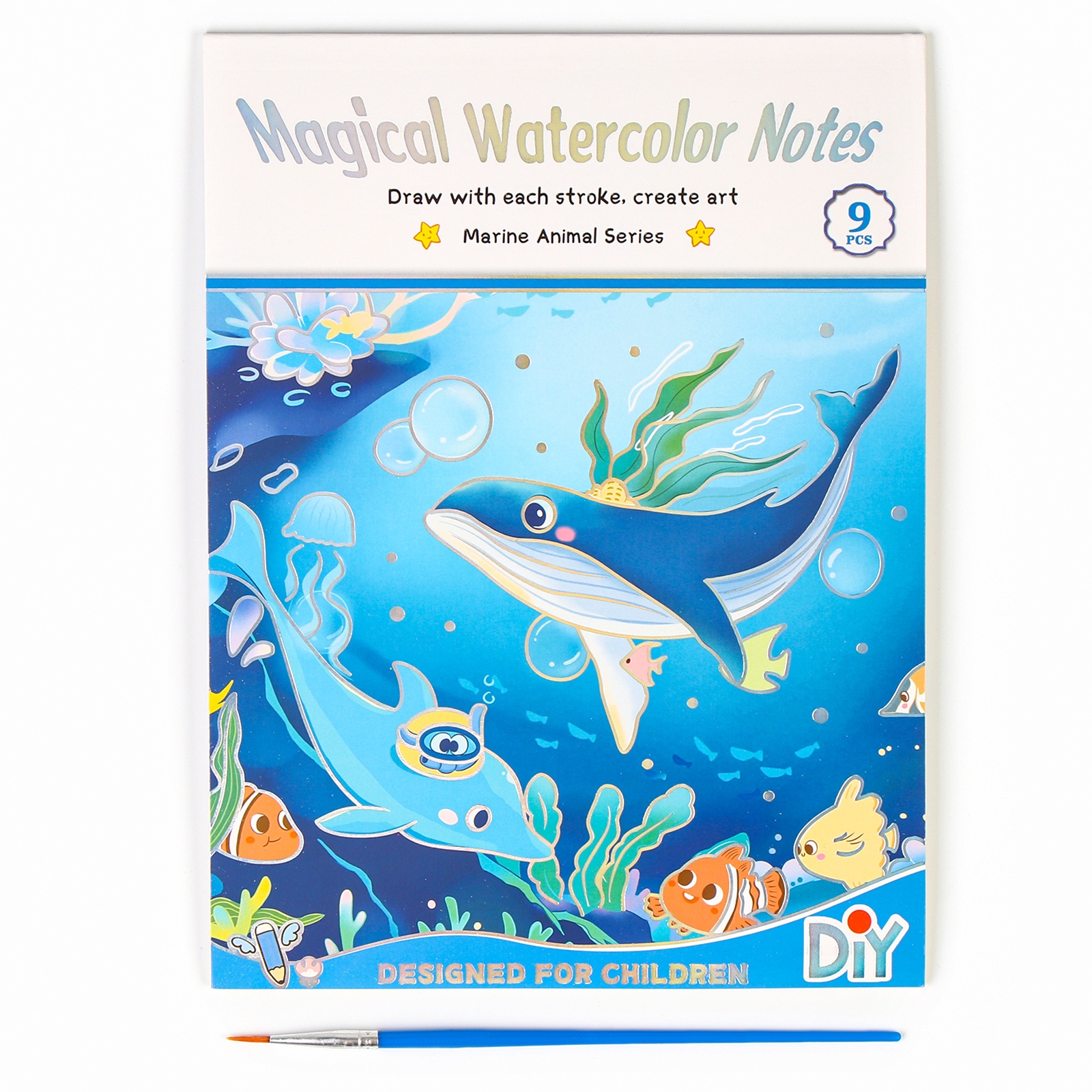 Водная раскраска Sima-Land + кисточка виды МИКС - фото 2