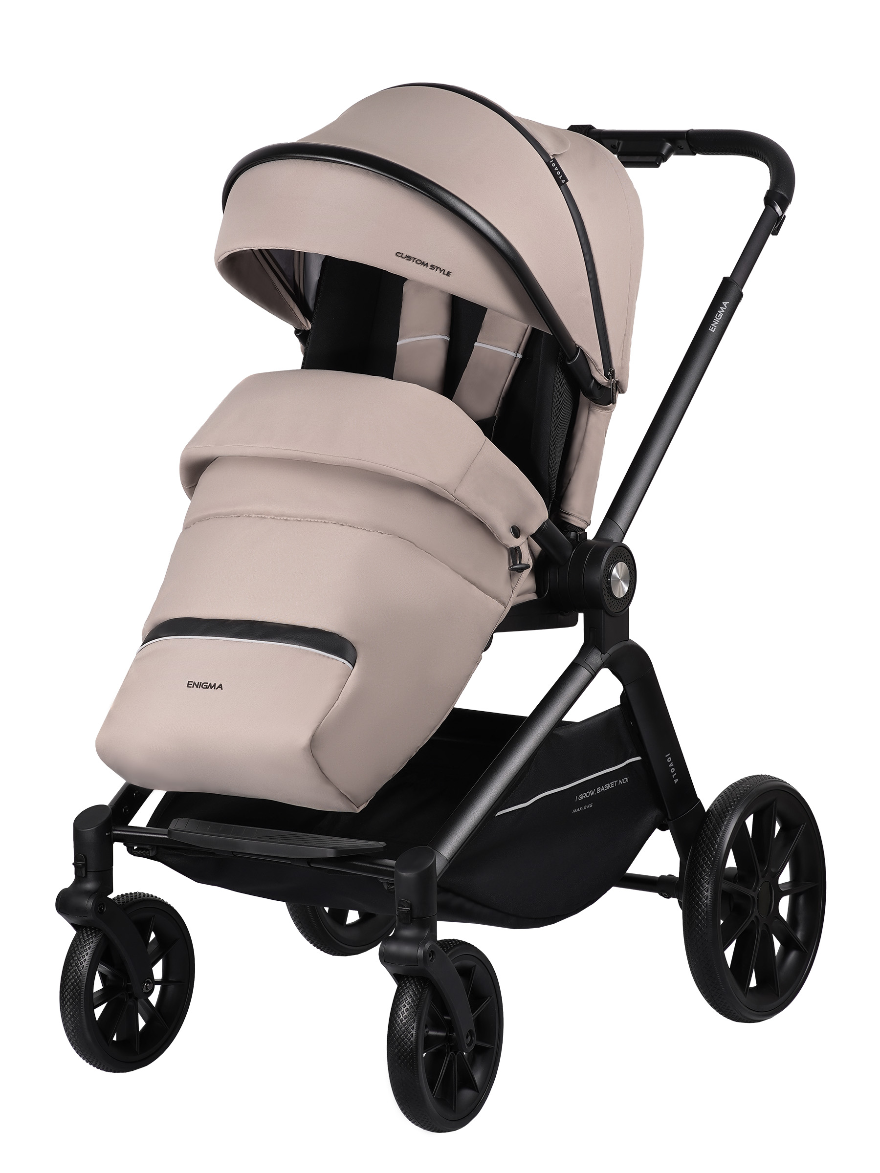 Коляска прогулочная JOVOLA Enigma всесезонная бежевый - фото 11
