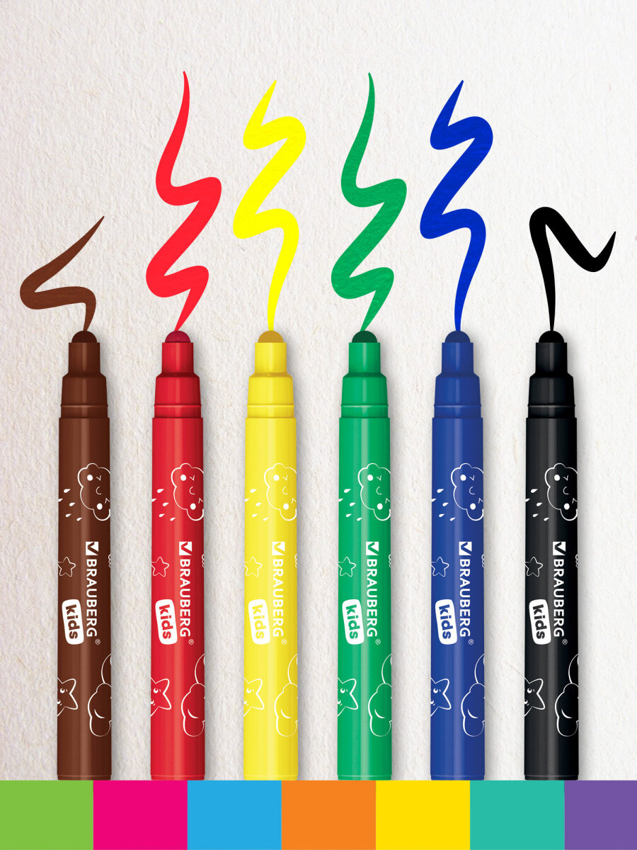 Фломастеры Brauberg 6 цв. - фото 3