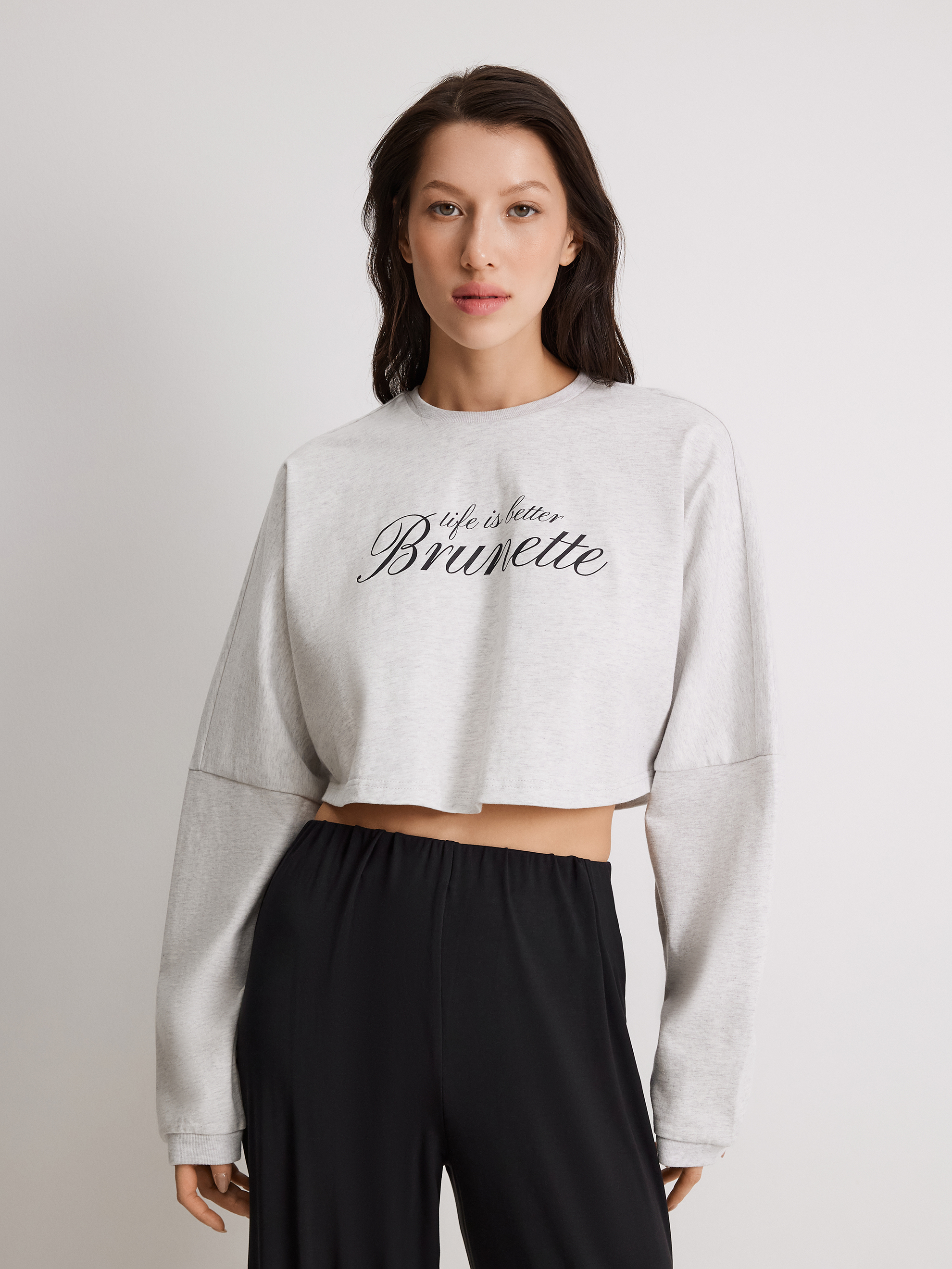 Изображение товара Лонгслив Infinity Lingerie Укорочённый Белый меланж LIFE IS BETTER BRUNETTE Изображение товара Лонгслив Infinity Lingerie Укорочённый Белый меланж LIFE IS BETTER BRUNETTE