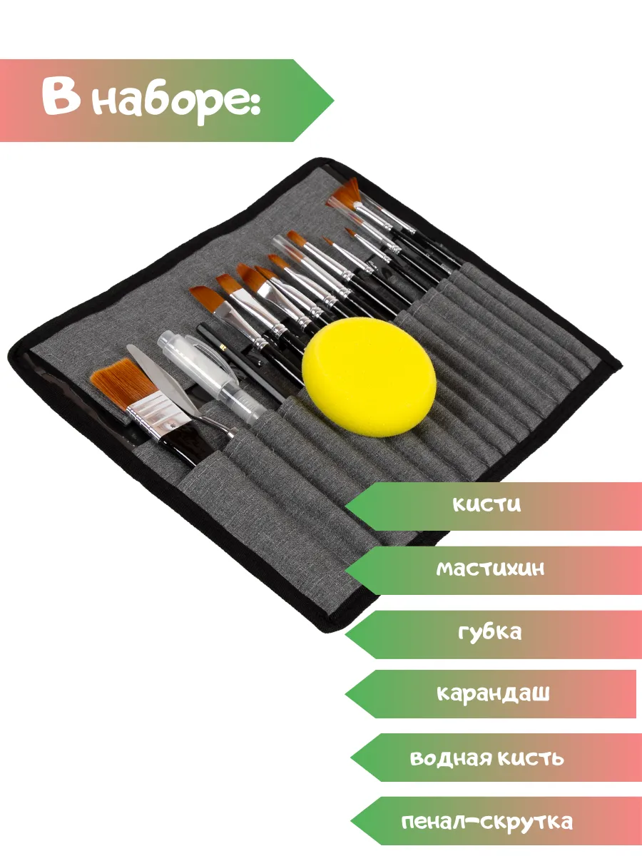 Кисть AXLER 18 шт. (синтетика) - фото 2