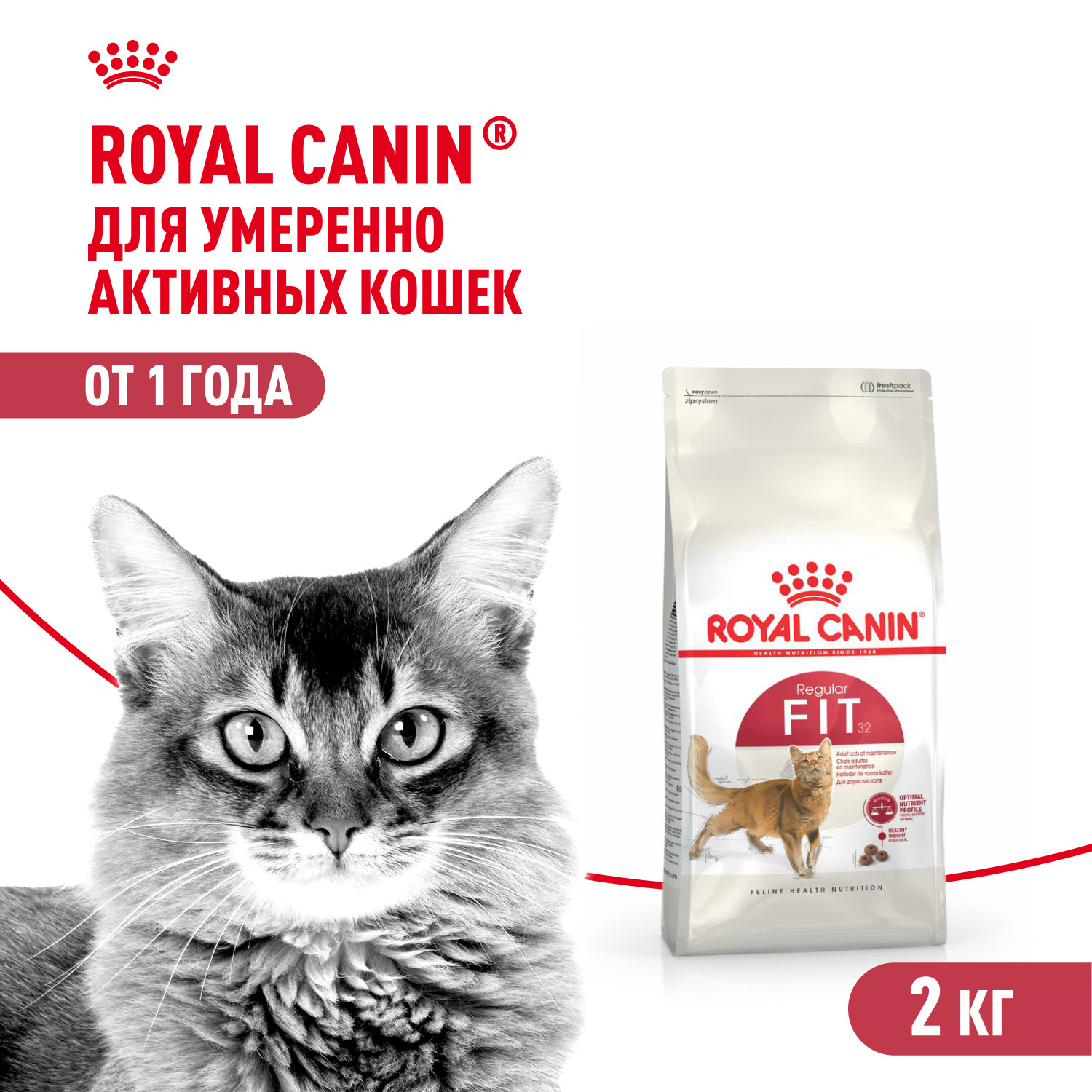 Корм сухой для кошек ROYAL CANIN Fit 32 2кг - фото 1