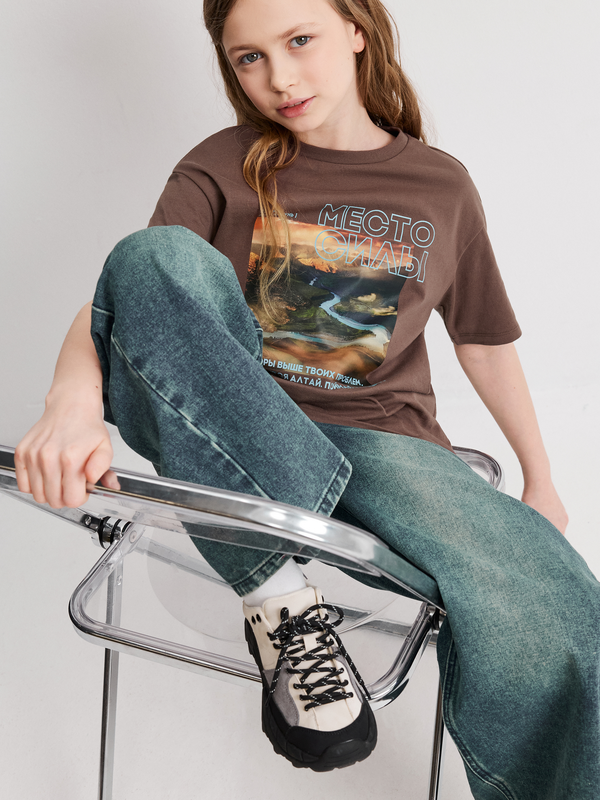 Изображение товара Детская футболка Acoola модель 152 с принтом для девочек