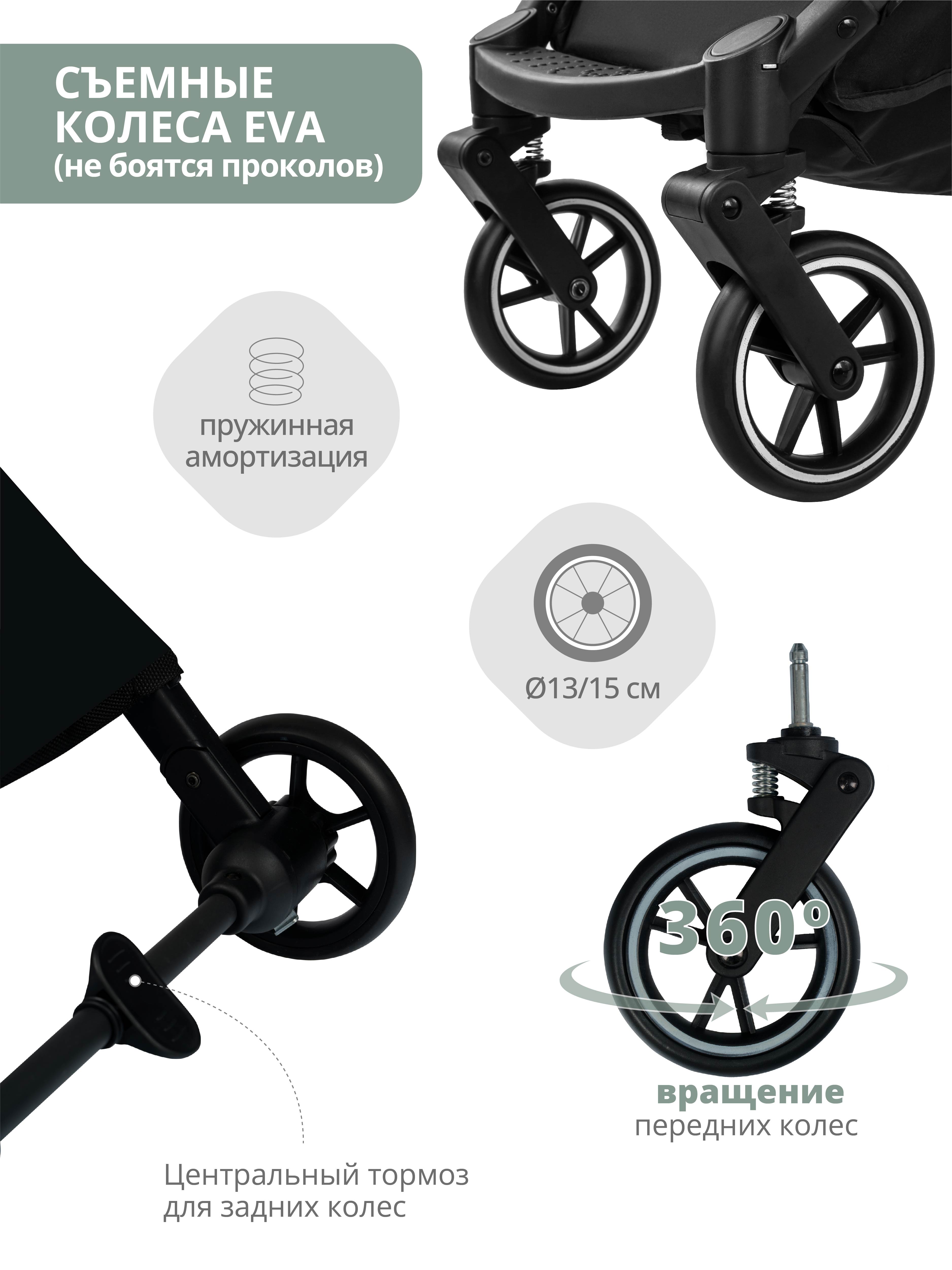 Коляска прогулочная JOVOLA MODUS для путешествий зеленый - фото 7