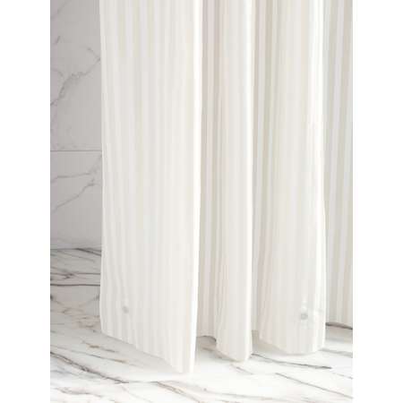 Шторка для ванной и душа DeNASTIA mat stripe 180x200 см ПЕВА белый S000138