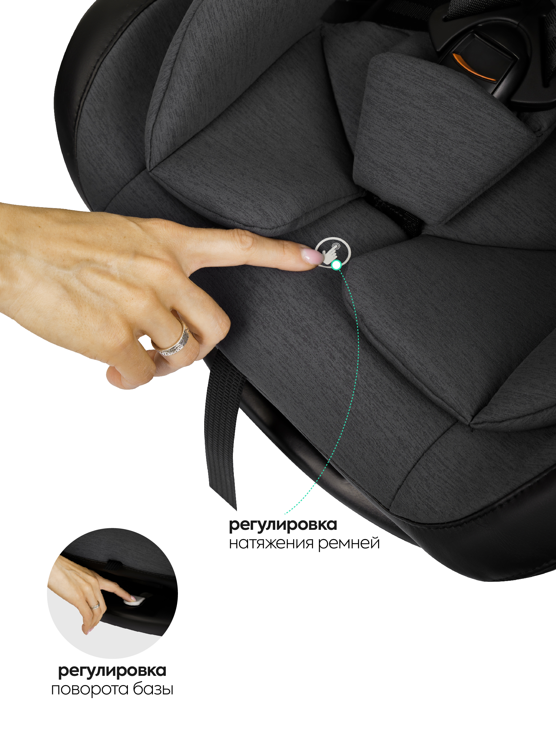 Автокресло Indigo Fuller серый-черная кожа Isofix 0+/1/2/3 (0-36 кг) - фото 8