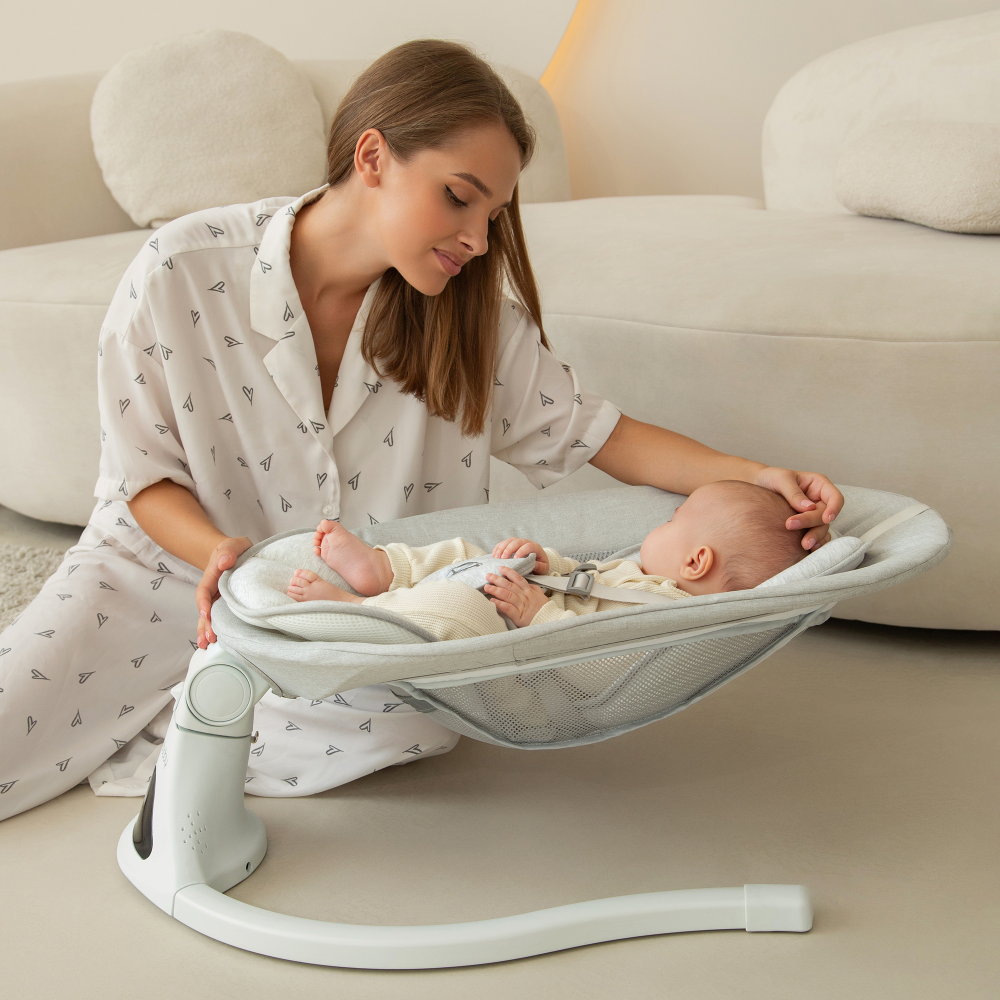 Электронные качели детские Amarobaby Funny swing, черный - фото 26