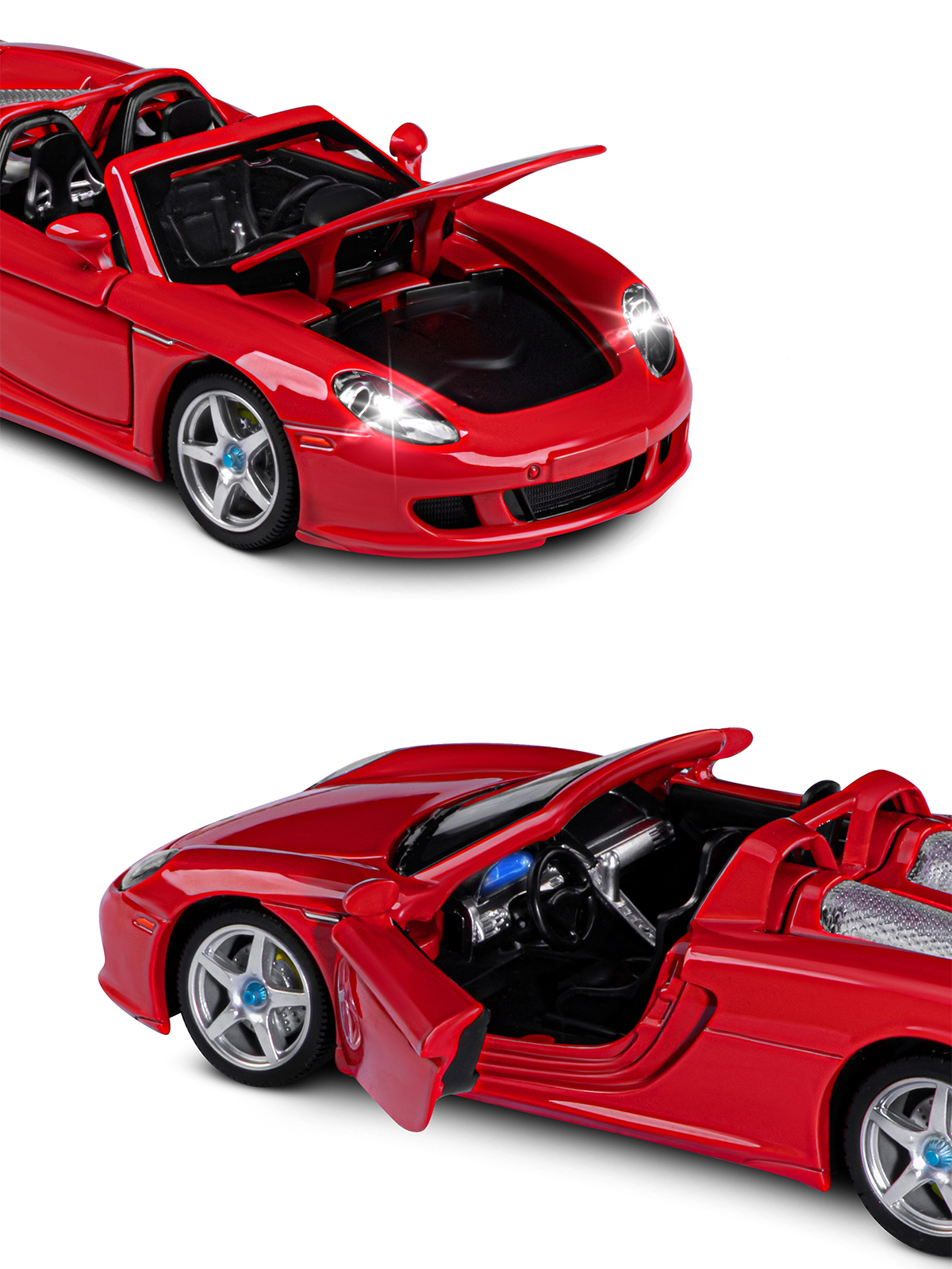 Автомобиль АВТОпанорама Porsche Carrera GT 1:24 красный JB1200220 - фото 9