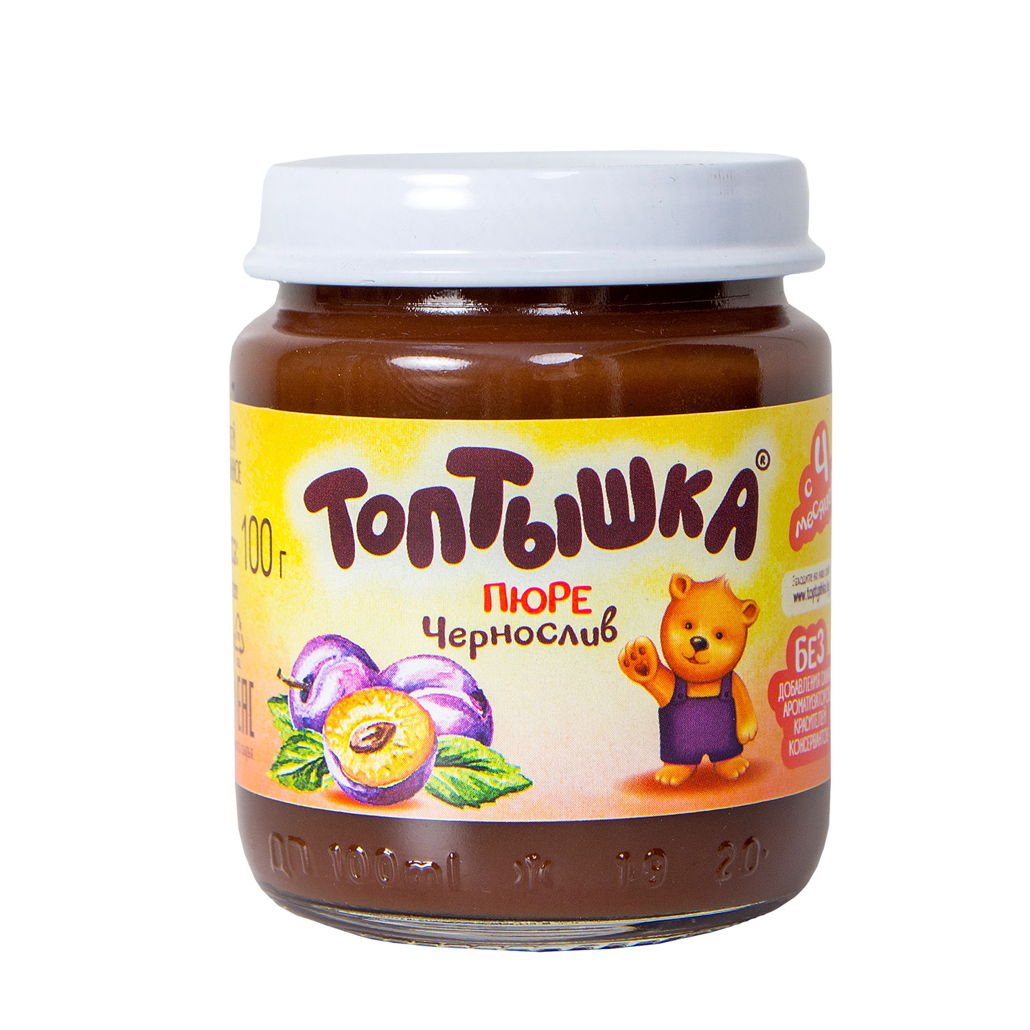 Пюре Топтышка Чернослив с 4 мес 100 г - фото 1