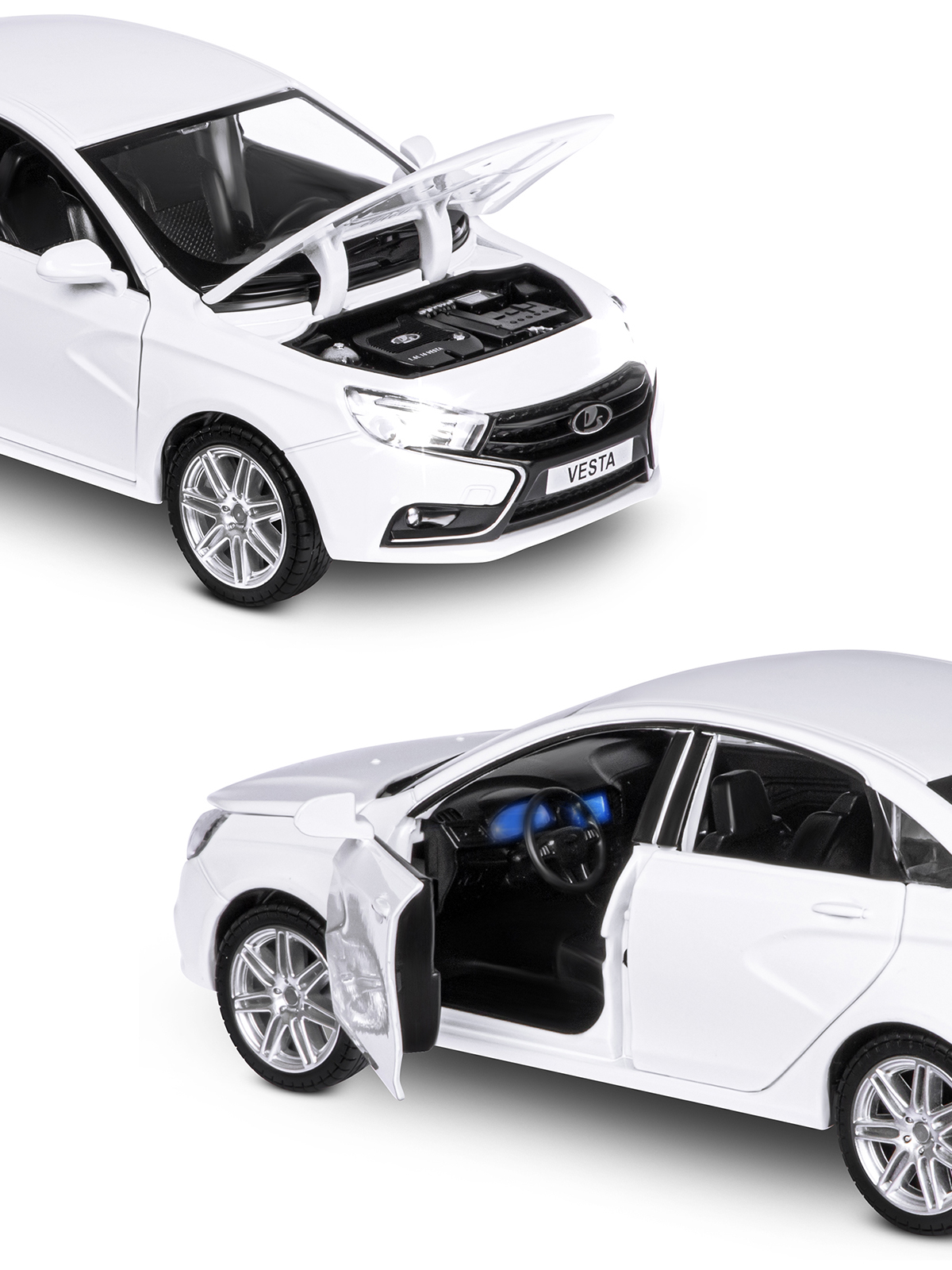 Автомобиль АВТОпанорама LADA Vesta 1:24 JB1251124 - фото 9