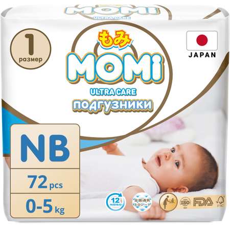 Подгузники Momi Ultra Care NB 72 шт.