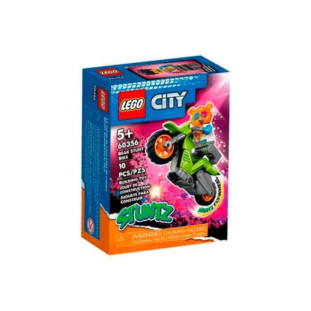 Конструктор LEGO City Трюковый мотоцикл c медведем блочный