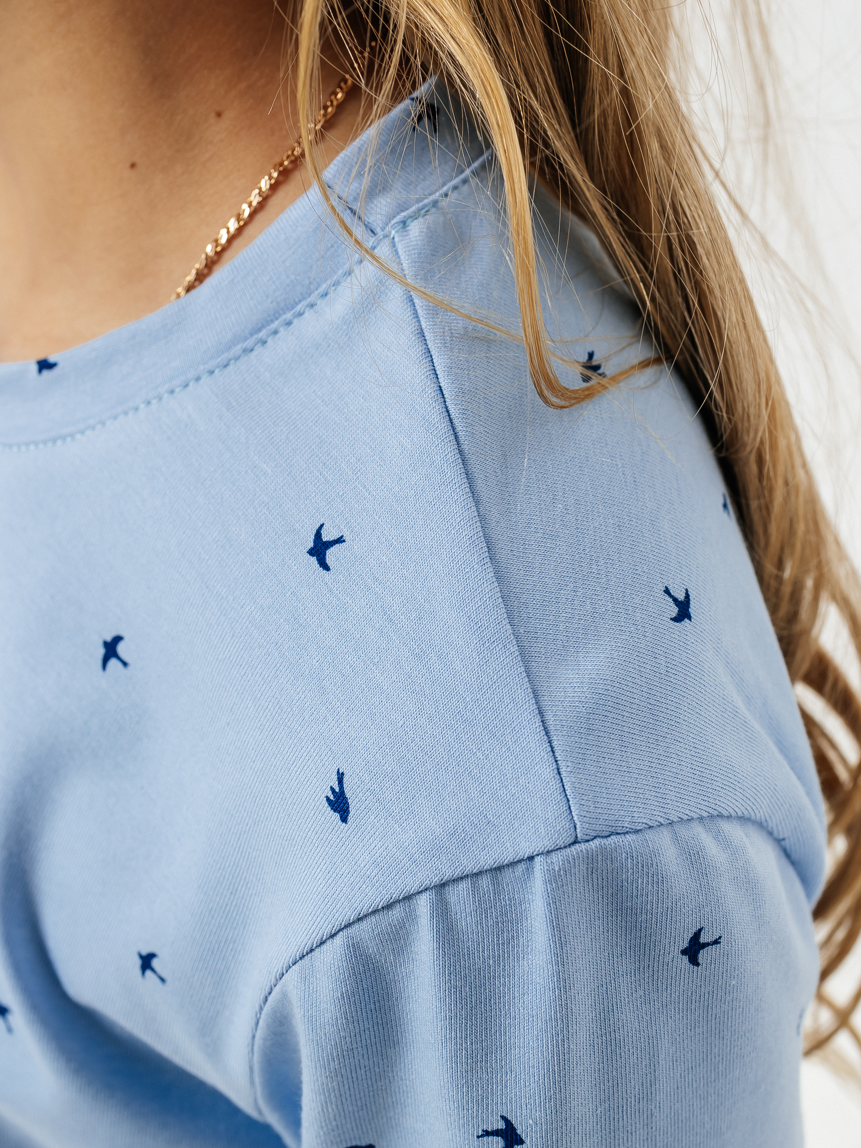 Лонгслив Селтекс Ю_ДК68 голубой/ласточки синий - фото 5