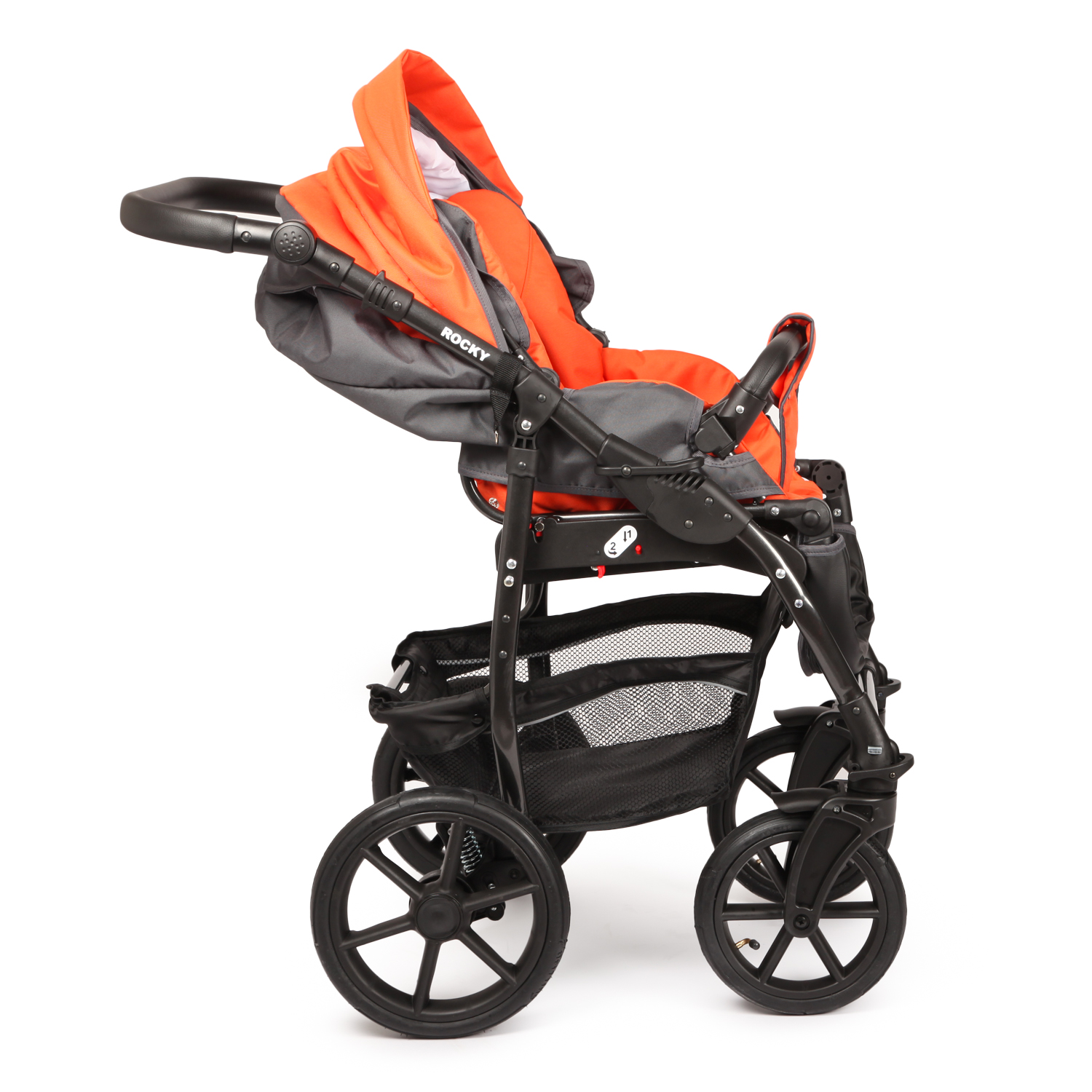 Коляска 2в1 Babyton Rocky Grey-Orange - фото 7