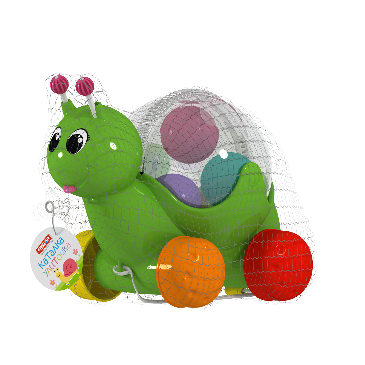 Игрушка STELLAR каталка Улиточка на веревочке - фото 5