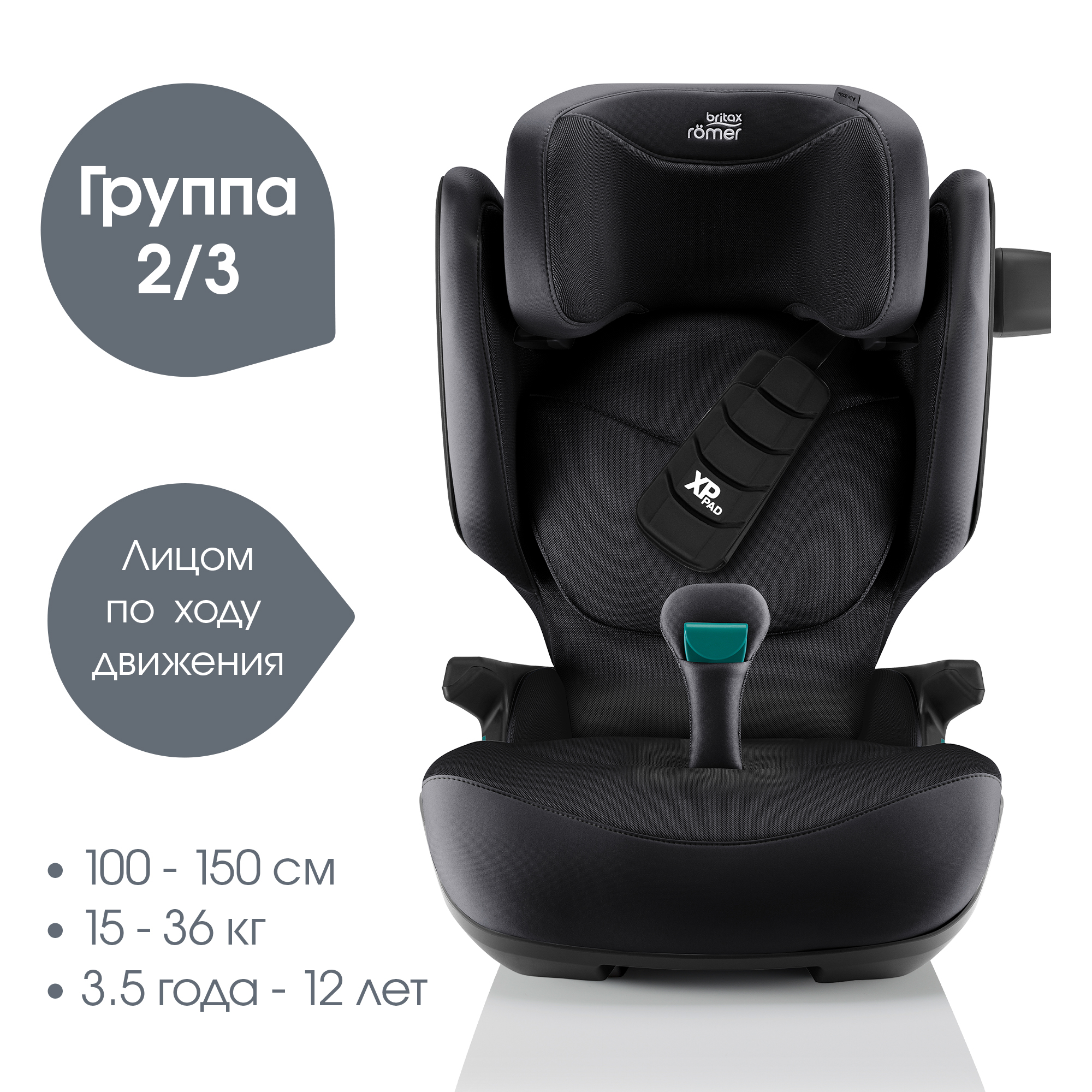 Автокресло Britax Roemer Kidfix PRO i-SIZE Isofix 2/3 (15-36 кг) черный - фото 2