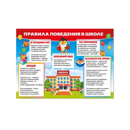 Набор плакатов Мир поздравлений правила безопасности 5 шт А4