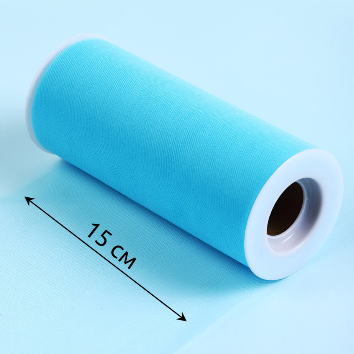Фатин в шпульках TBY средней жесткости ширина 150 мм уп.22.86м бирюзовый - фото 2
