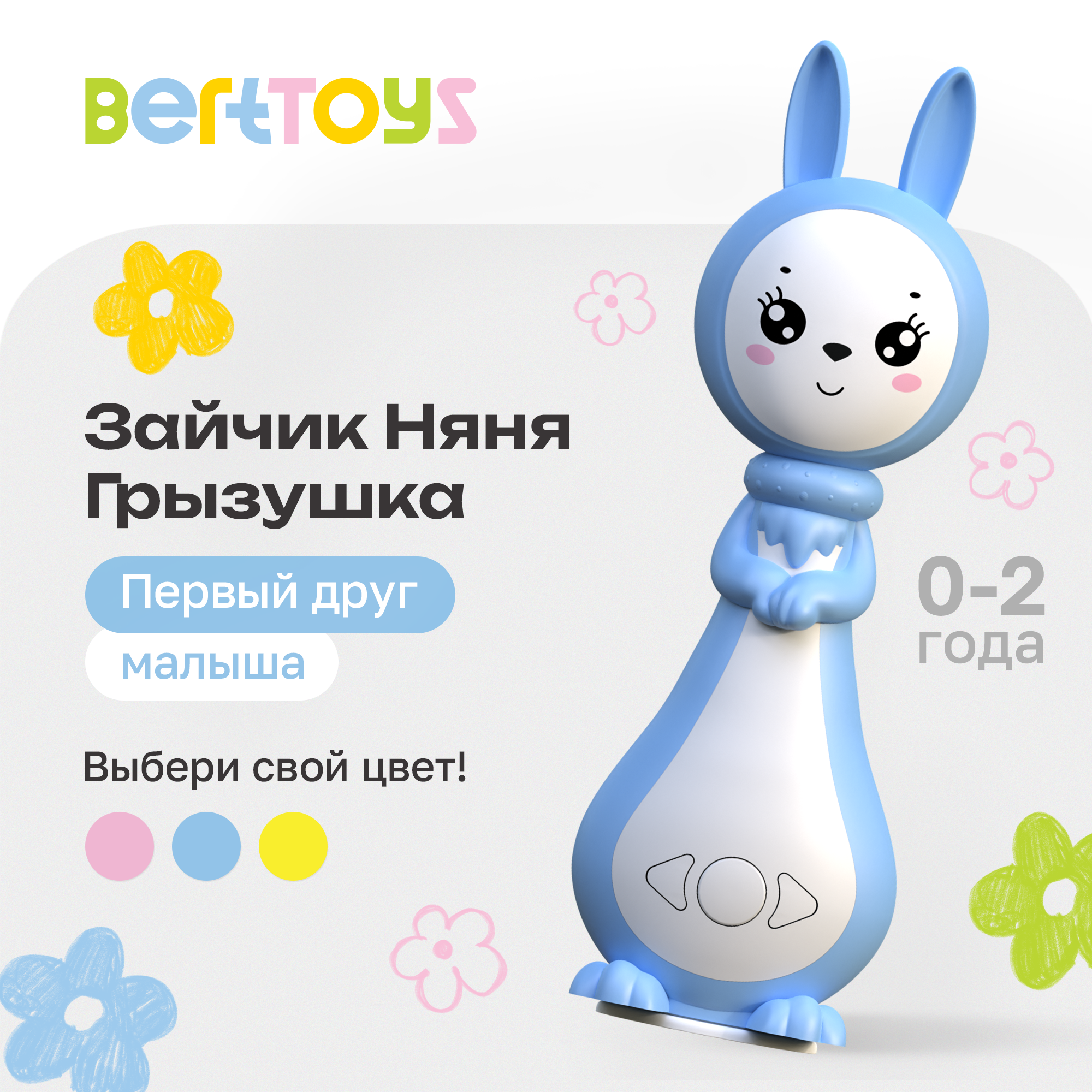 Игрушка BertToys Зайчик Няня Грызушка - фото 1
