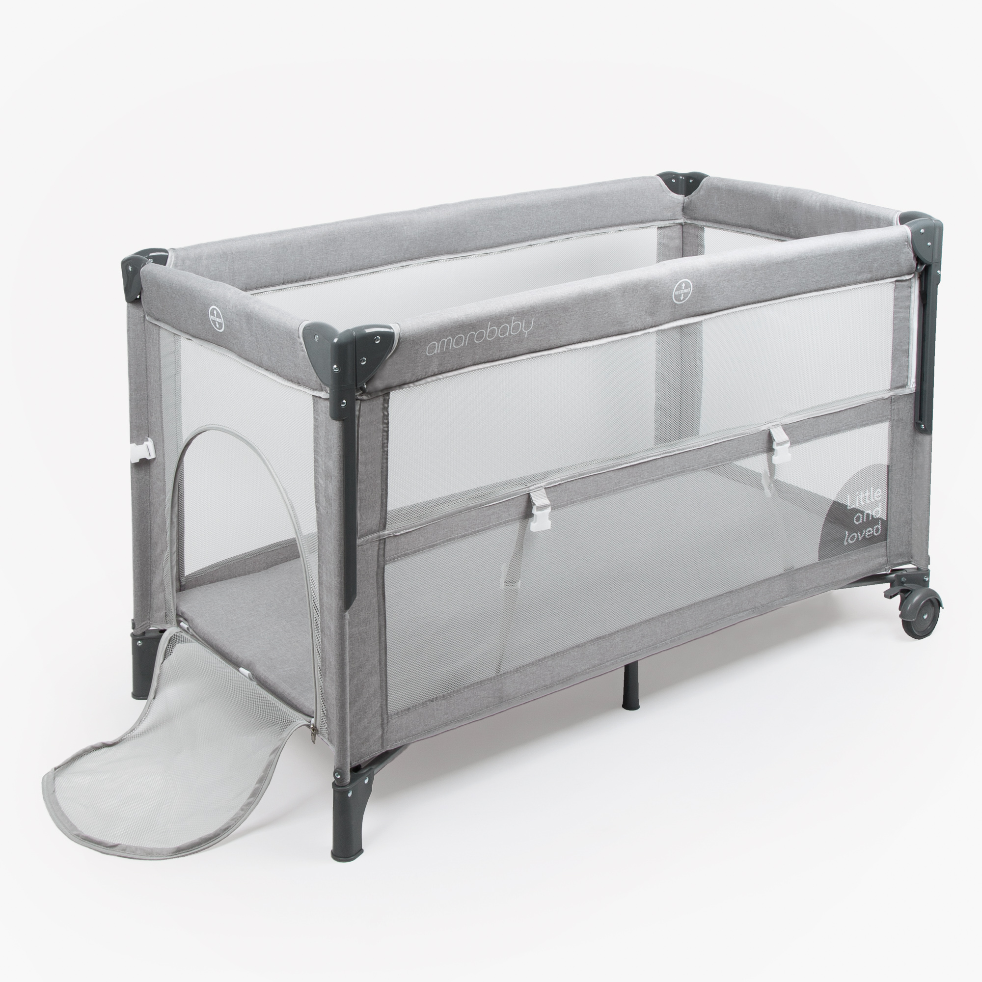 Манеж-кровать Amarobaby transform Classic прямоугольный серый AMARO-26TrC/11 - фото 20