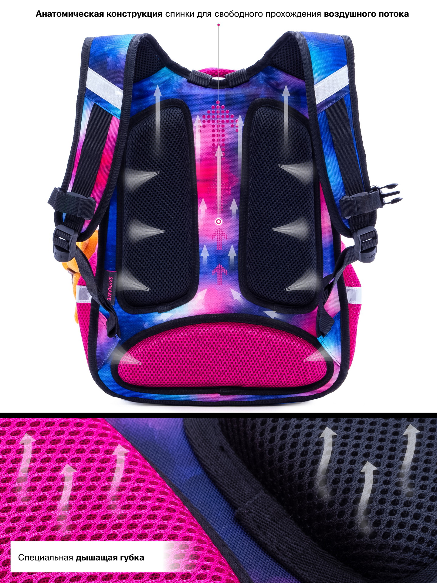 Рюкзак SkyName анатомическая спинка + брелок - фото 6