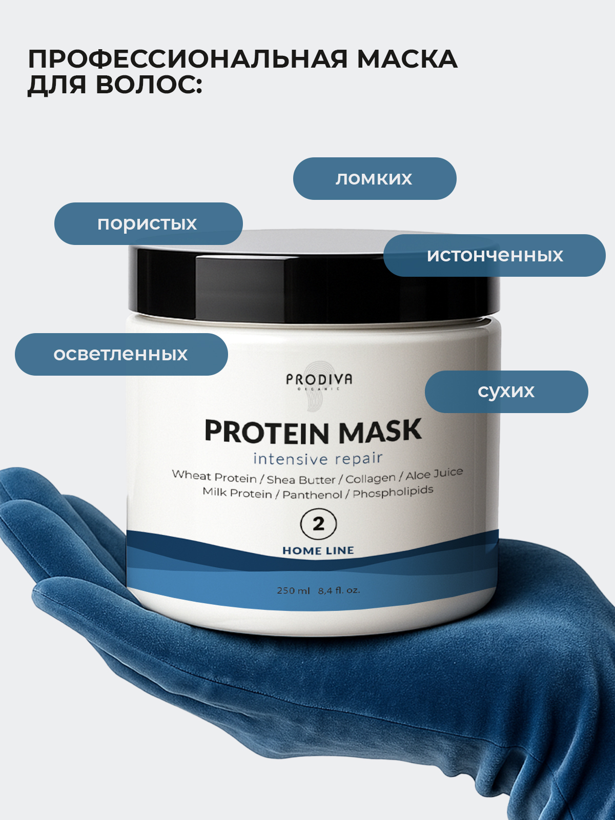 Маска PRODIVA Protein Mask 250 мл - фото 3