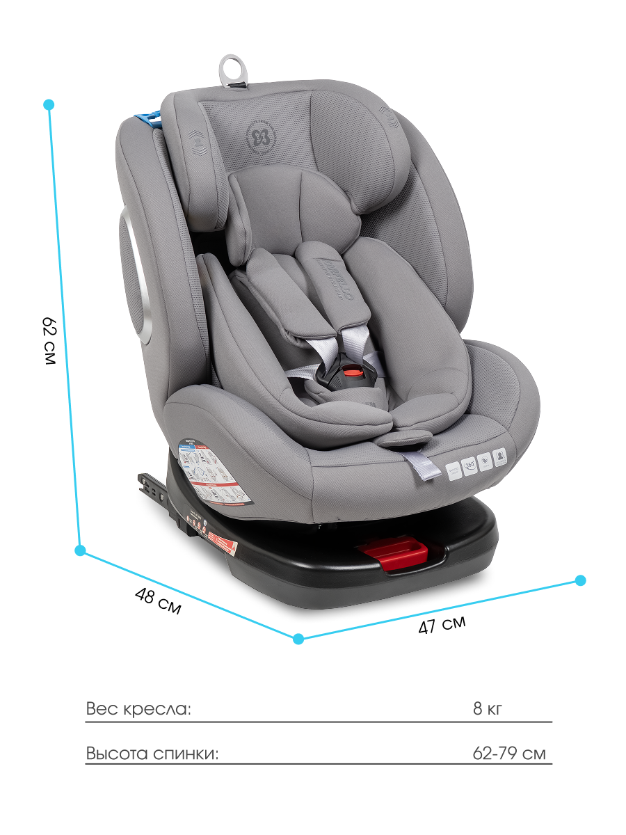 Автокресло Farfello YB102A Isofix 0+/1/2/3 (0-36 кг) серый - фото 7