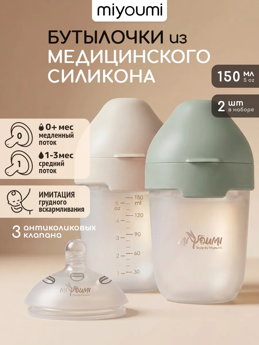 Бутылочка Miyoumi Anti-Colic 150 мл 2 шт. - фото 1