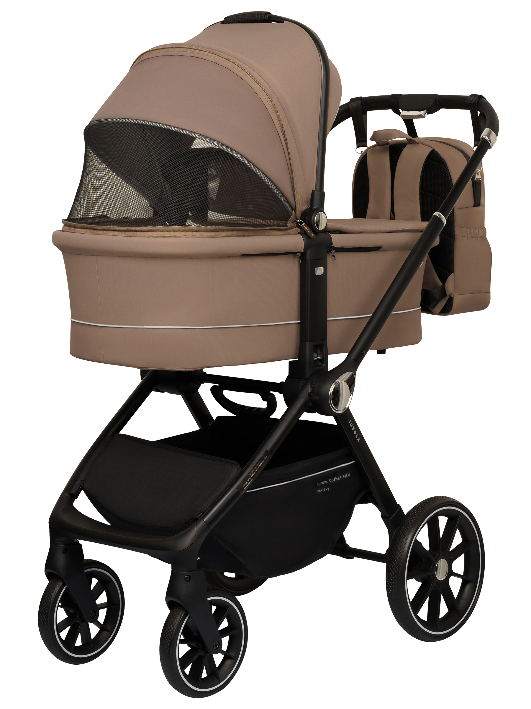 Коляска 2в1 JOVOLA Pepper универсальная коричневый - фото 13