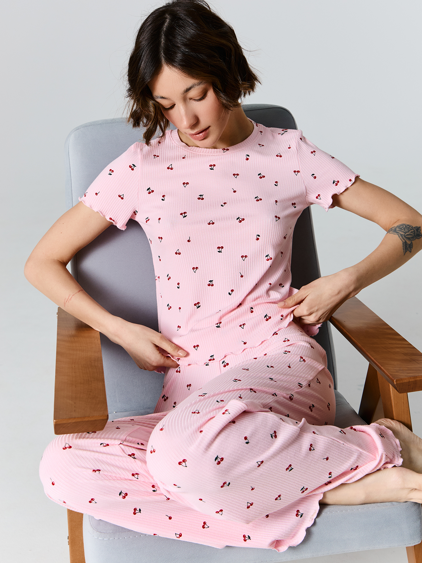 Пижама Mark Formelle (Марк Формэль) 592650/вишня на розовом - фото 1