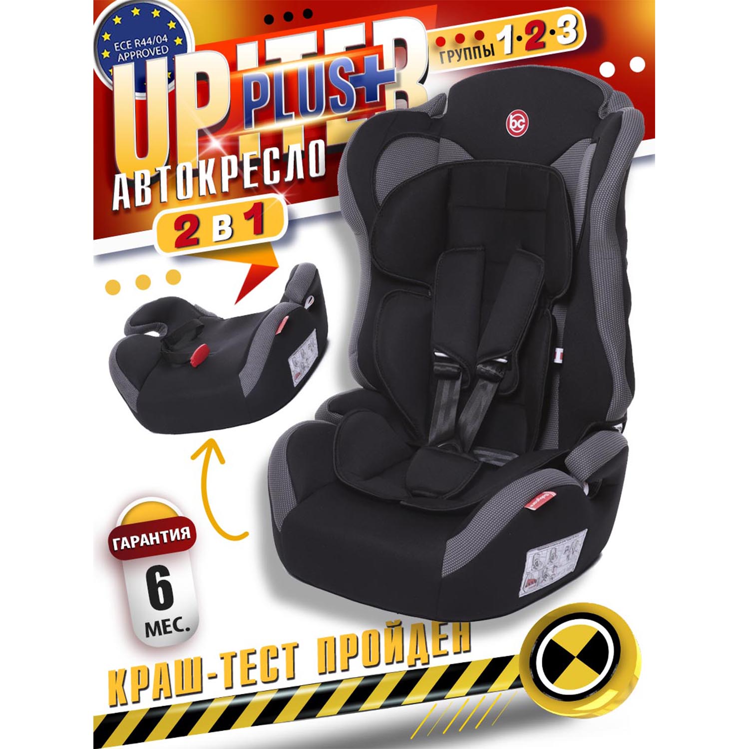 Автокресло BabyCare Upiter Plus 1/2/3 (9-36 кг) черный - фото 1
