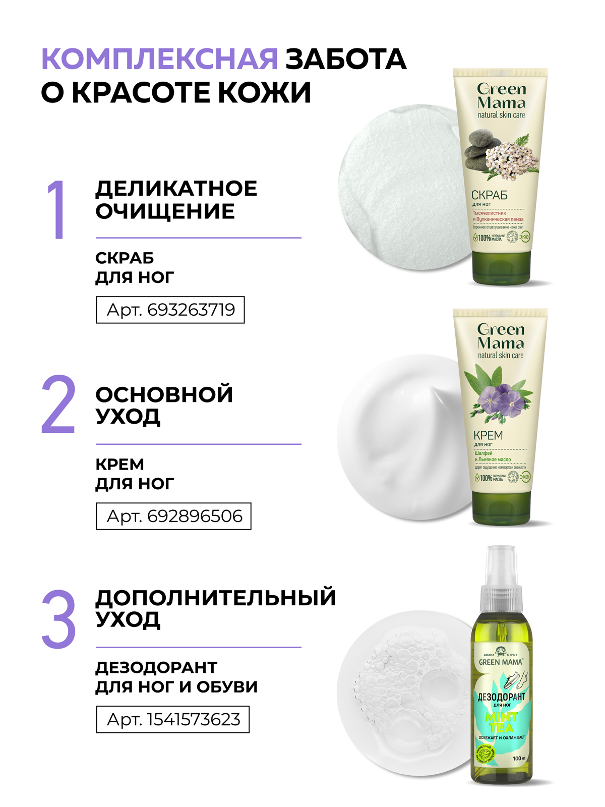 Крем Green Mama для ног освежающий 100 мл 1 шт. - фото 6