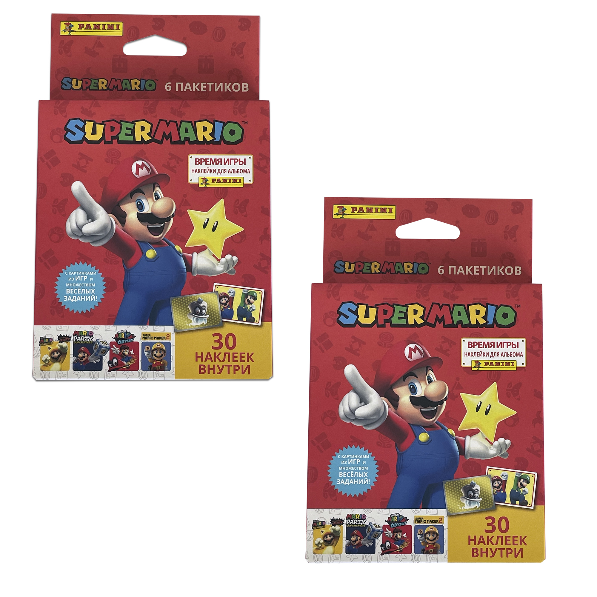 Набор коллекционных наклеек Panini Super Mario Супер Марио 12 пакетиков в экоблистере - фото 1