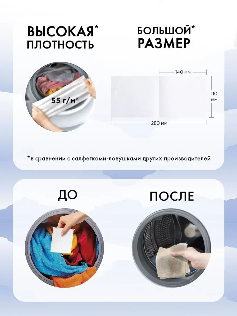 Салфетки для стирки NAMZA Ловушки цвета 25 шт. - фото 7