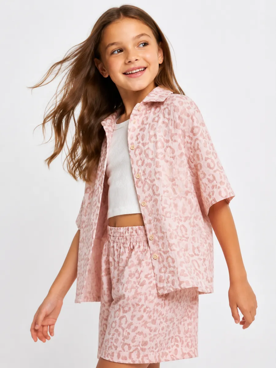 Рубашка и шорты Leli dress костюм_Лео_пудра - фото 4