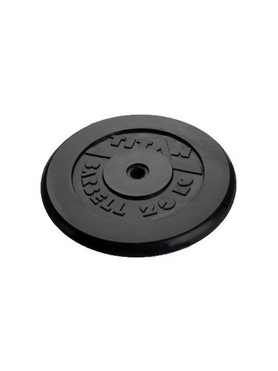 Диск обрезиненный, блин для штанги KMS sport Титан d 26 мм чёрный 20,0 кг - фото 3