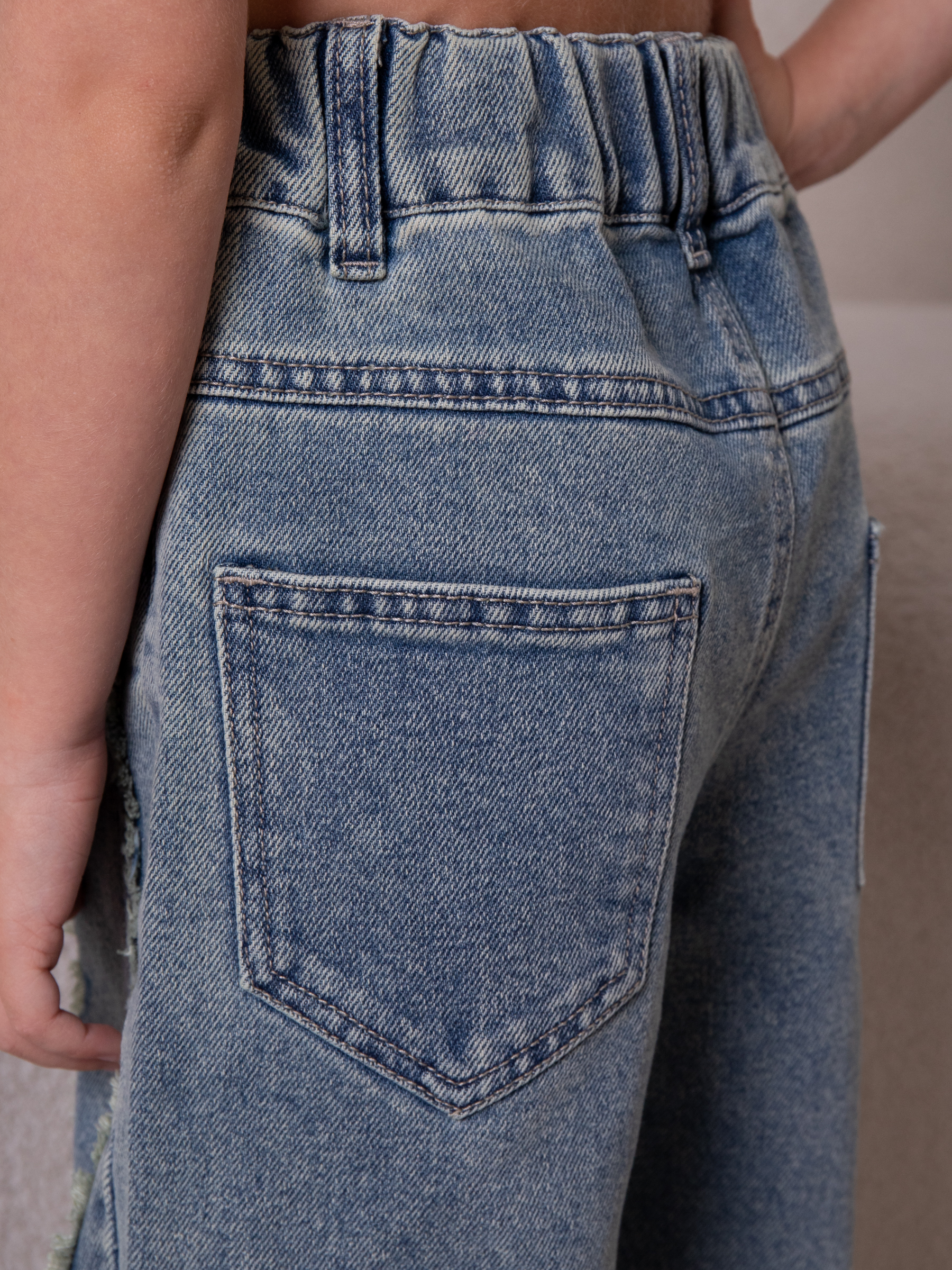 Джинсы iUkoworld Джинсы для девочки широкие палаццо на резинке - фото 7