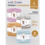 Пряжа для вязания Astra Premium плюшевая амигуруми 80м 100г 4 шт