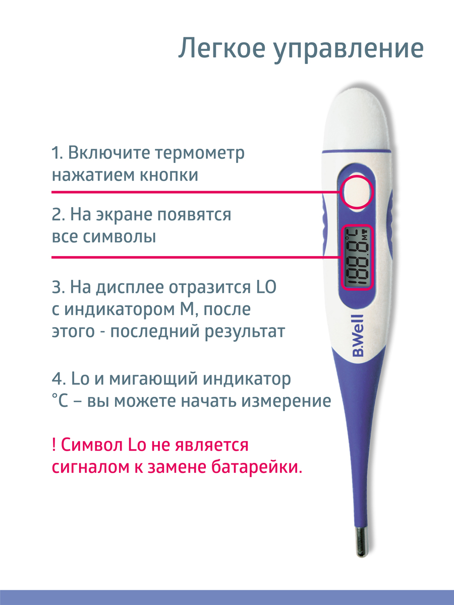 Термометр электронный B.Well - фото 6