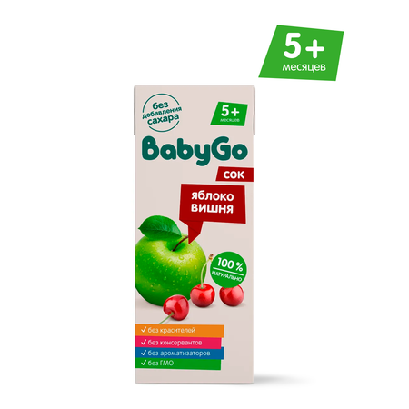 Сок BabyGo Яблоко-вишня с 5 мес 0.2 л