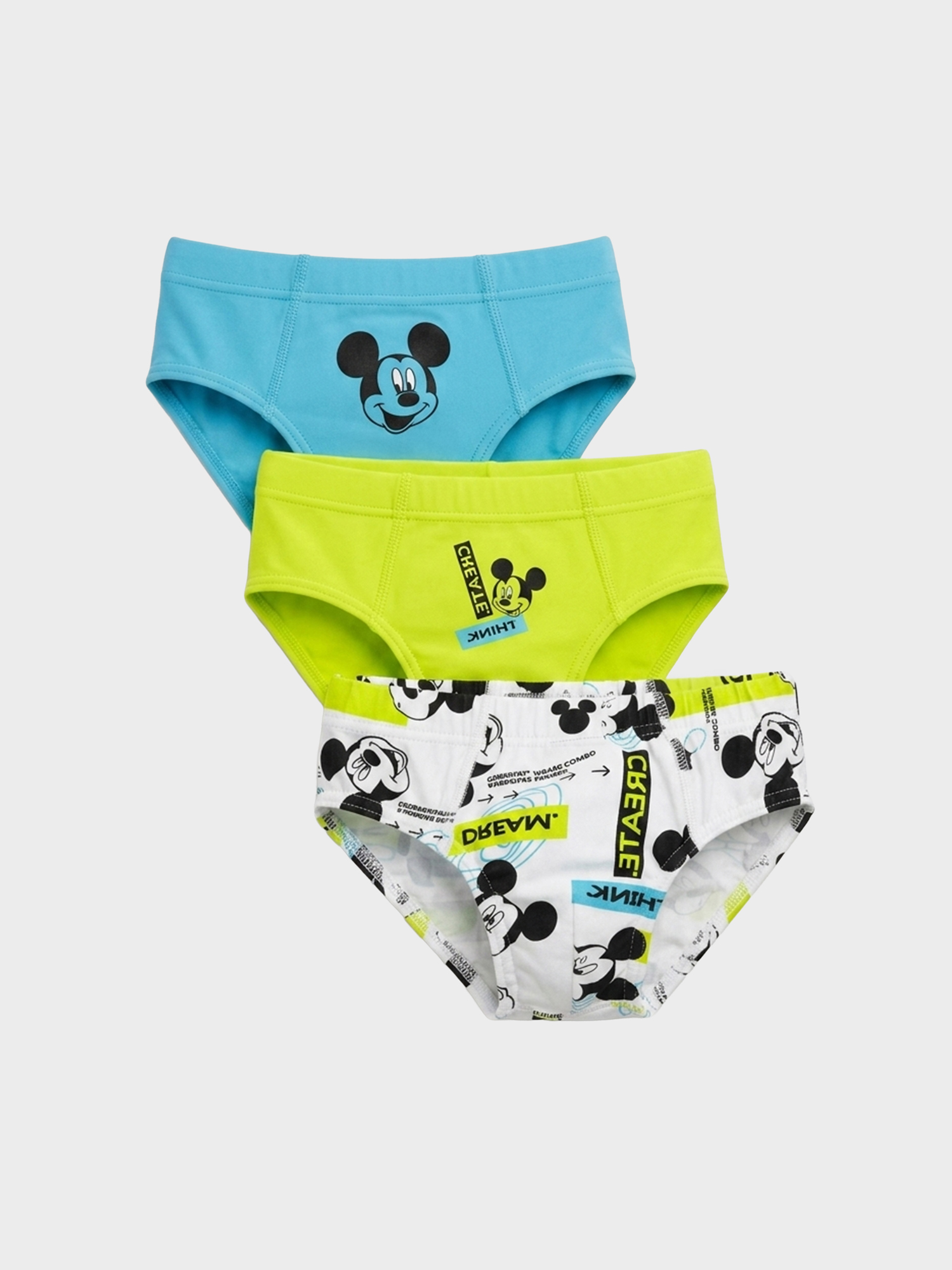 Изображение товара Детские трусы-брифы PlayToday Микки Маус 3 шт (хлопковый трикотаж, эластичный пояс)