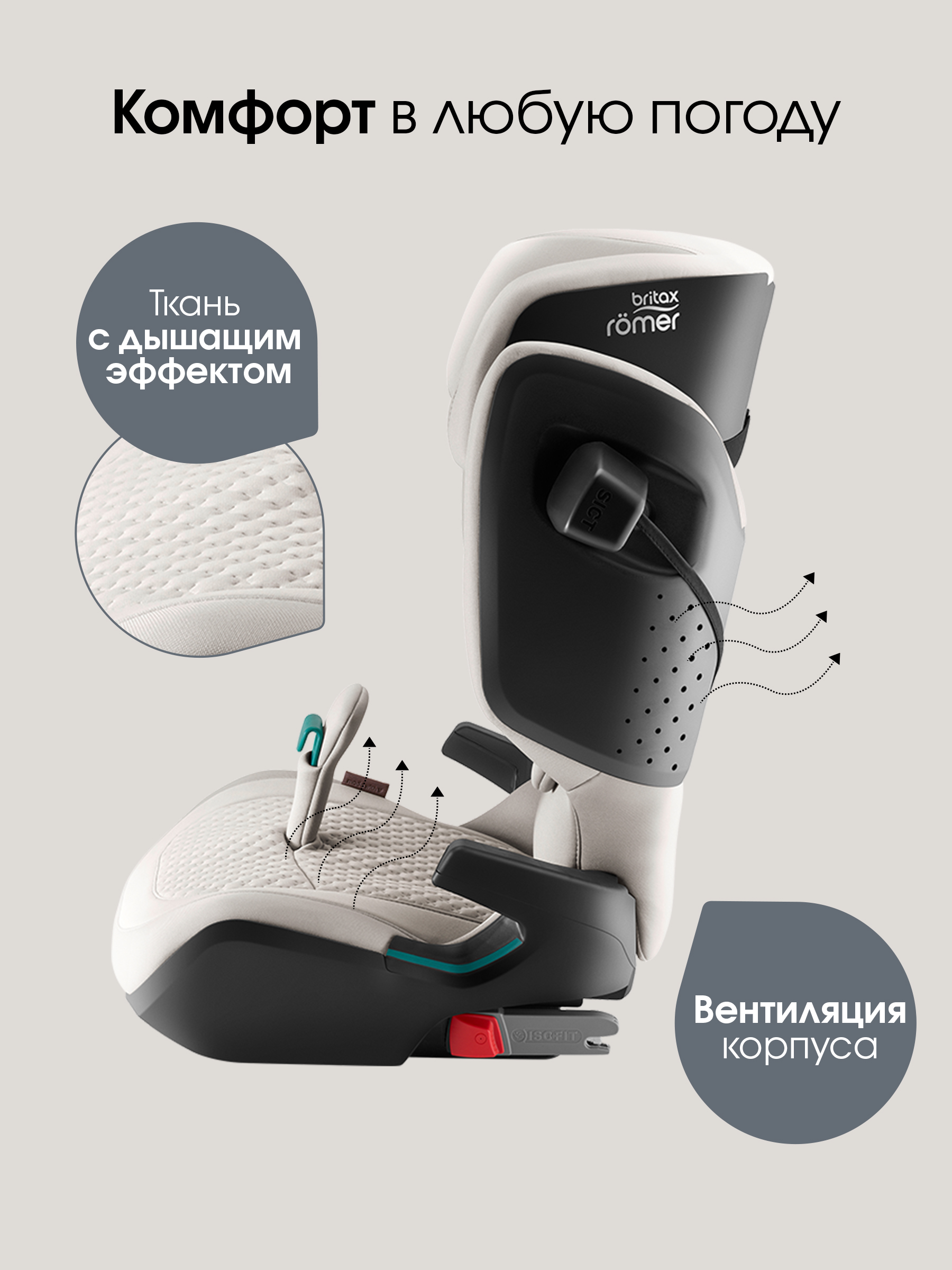 Автокресло Britax Roemer KIDFIX PRO i-SIZE LUX Isofix 2/3 (15-36 кг) бежевый - фото 13