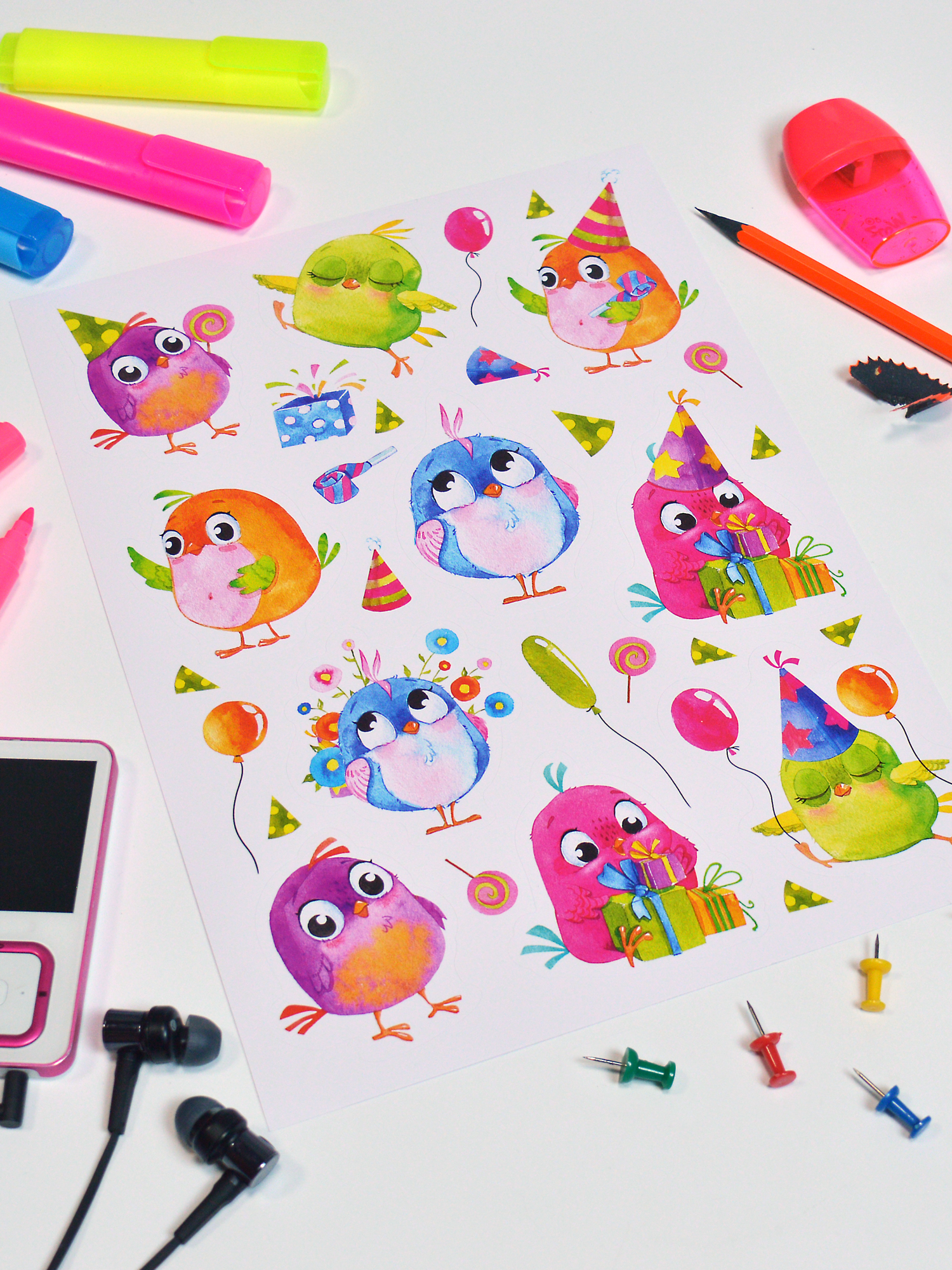 Декоративные наклейки Дрофа-Медиа Весёлые птички 4214 - фото 4