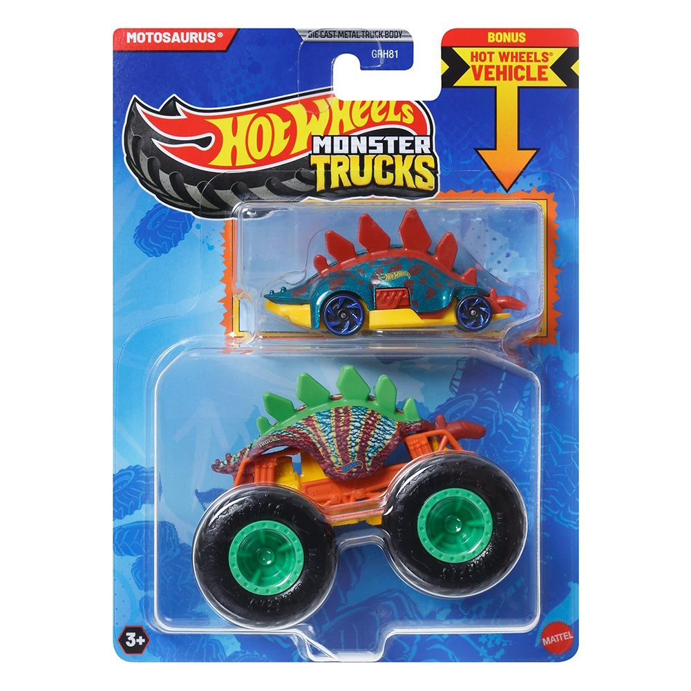 Монстр-трак Hot Wheels Monster Truck Motosaurus 1:64 зеленый GRH81 - фото 1