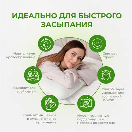 Анатомическая подушка Asvetida Bamboo 40*60 c эффектом памяти Memory Foam