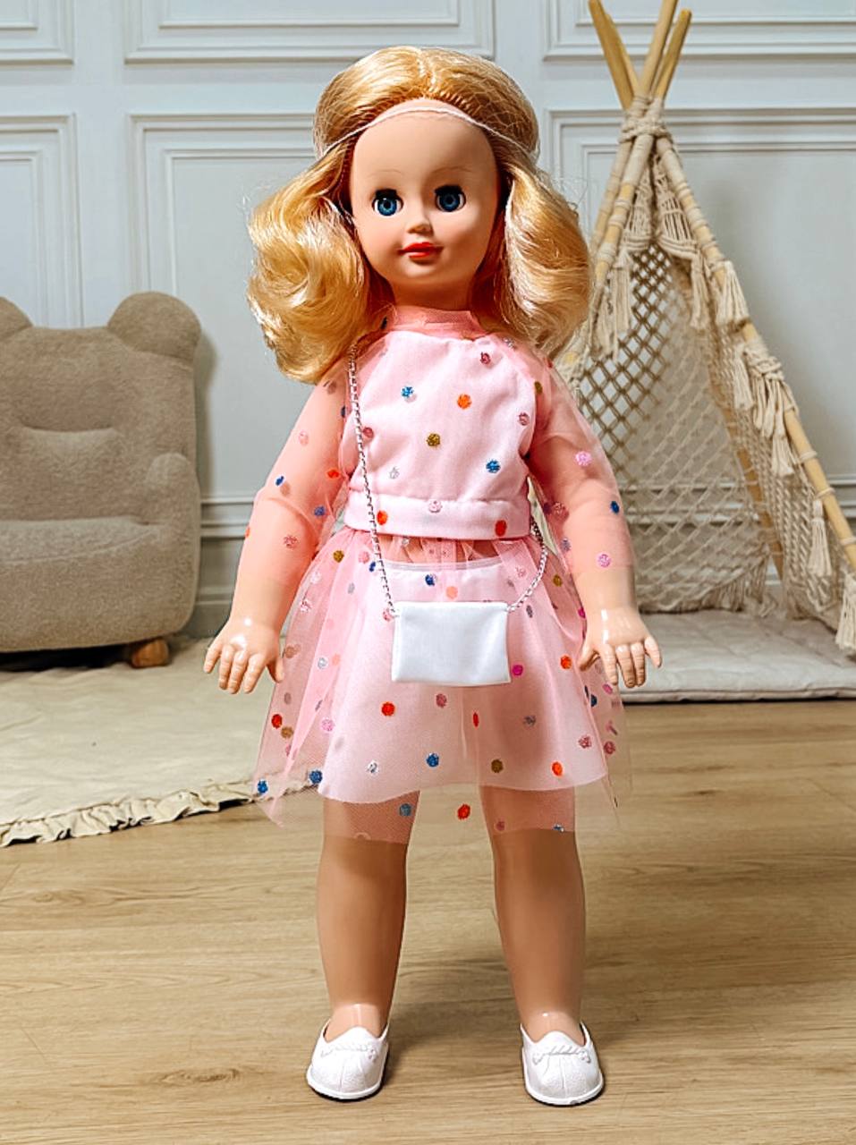 Кукла большая (ростовая) СТРАНА КУКОЛ говорящая, шагающая за руку высота 60 см 20-11.3 - фото 21