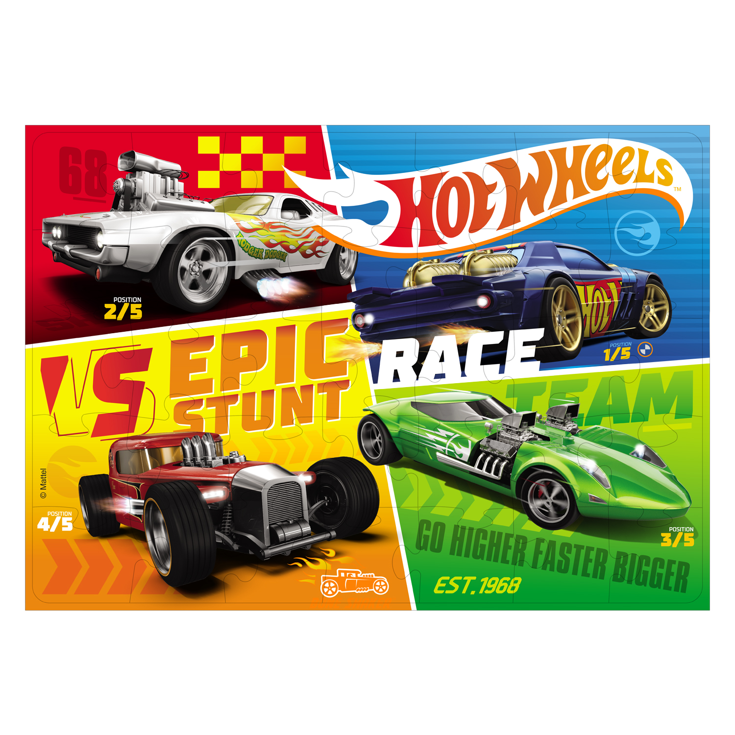 Пазл ORIGAMI Hot Wheels классический в ассортименте - фото 6