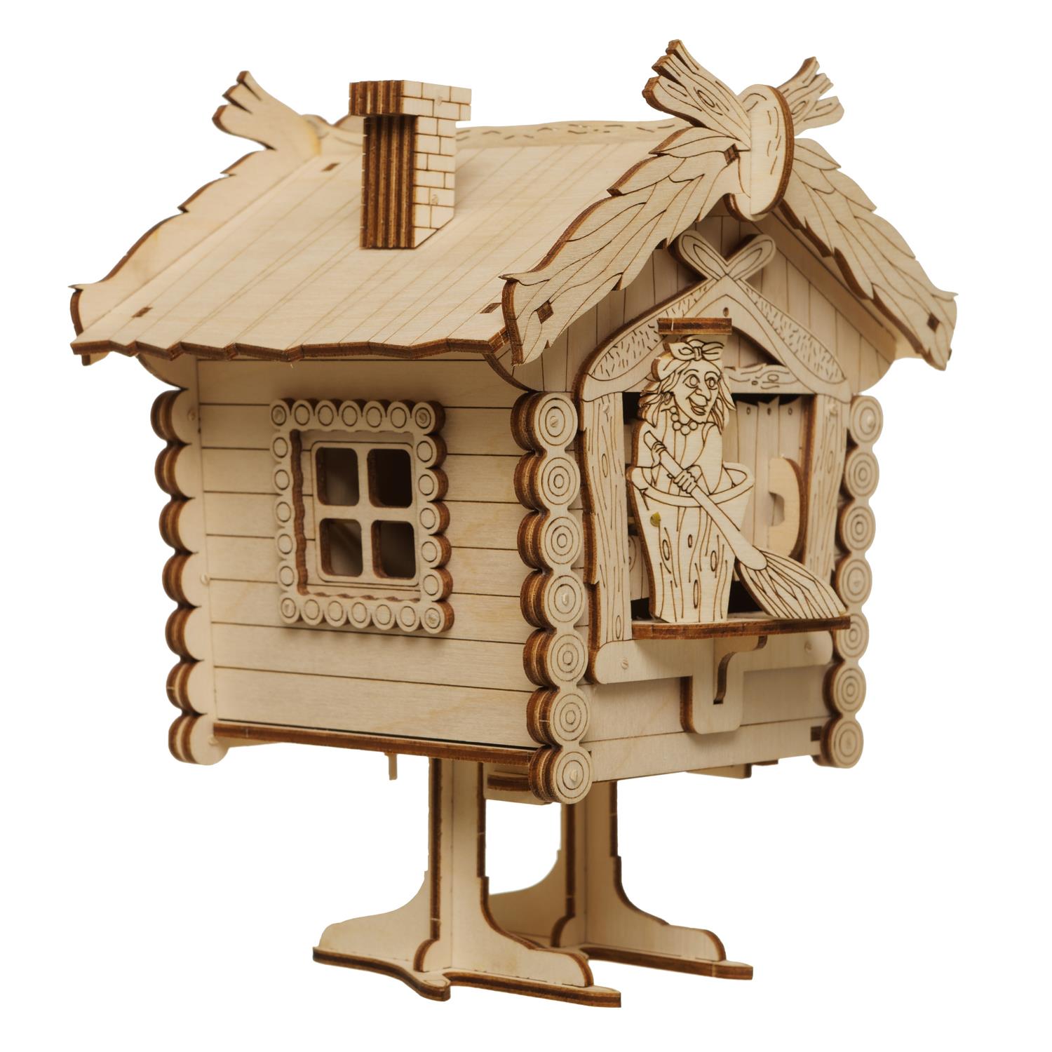 Конструктор TADIWOOD Копилка Избушка деревянный - фото 1