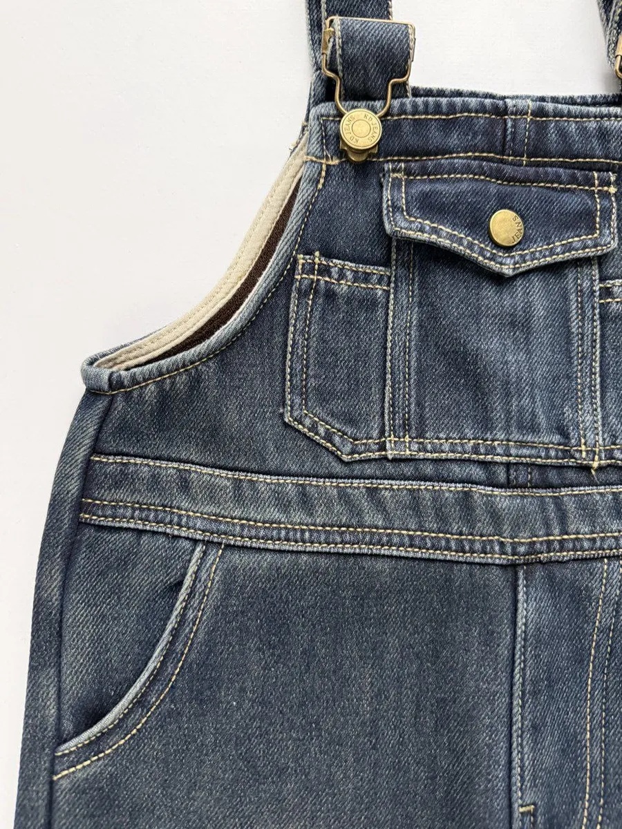 Полукомбинезон iUkoworld Джинсовый полукомбинезон на флисе детский - фото 4