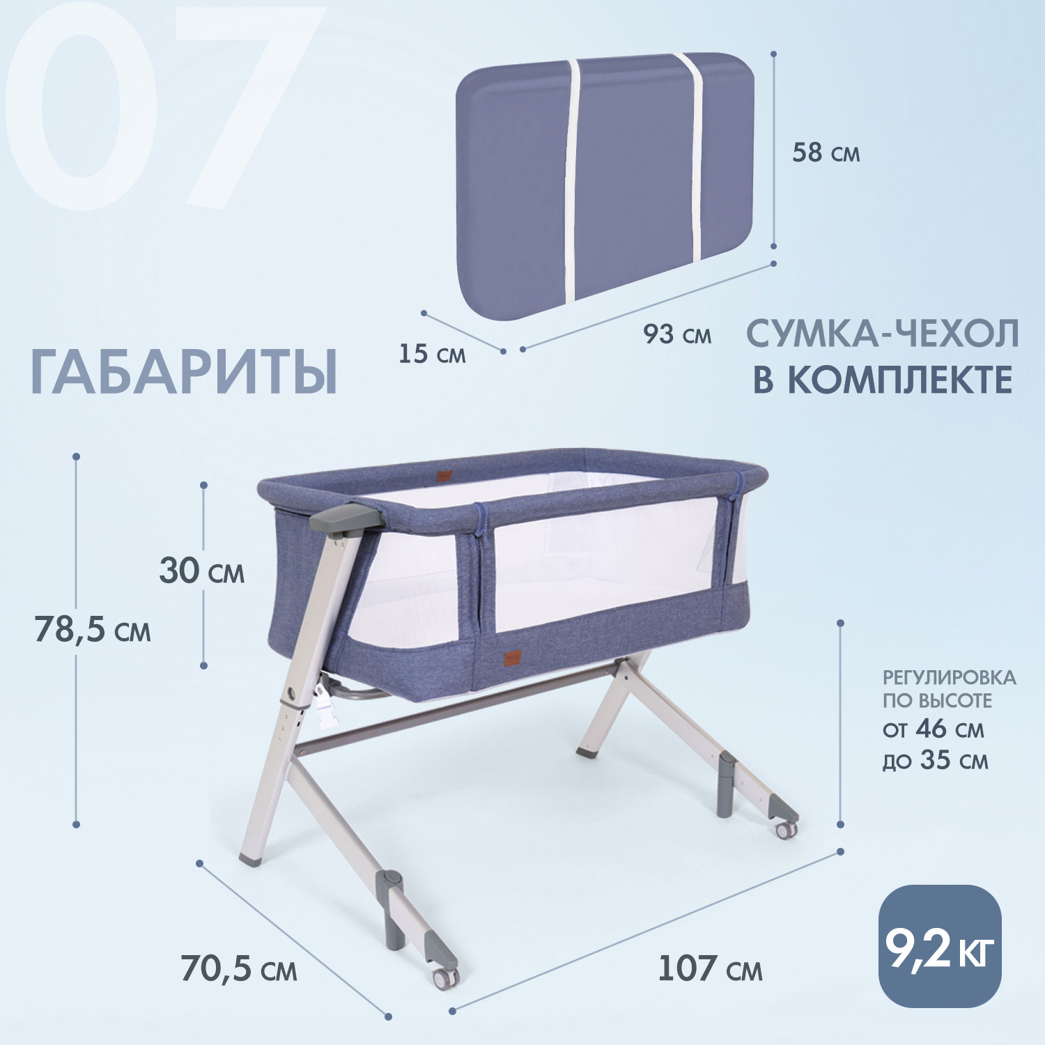 Колыбель Nuovita Accanto Dalia синий - фото 10